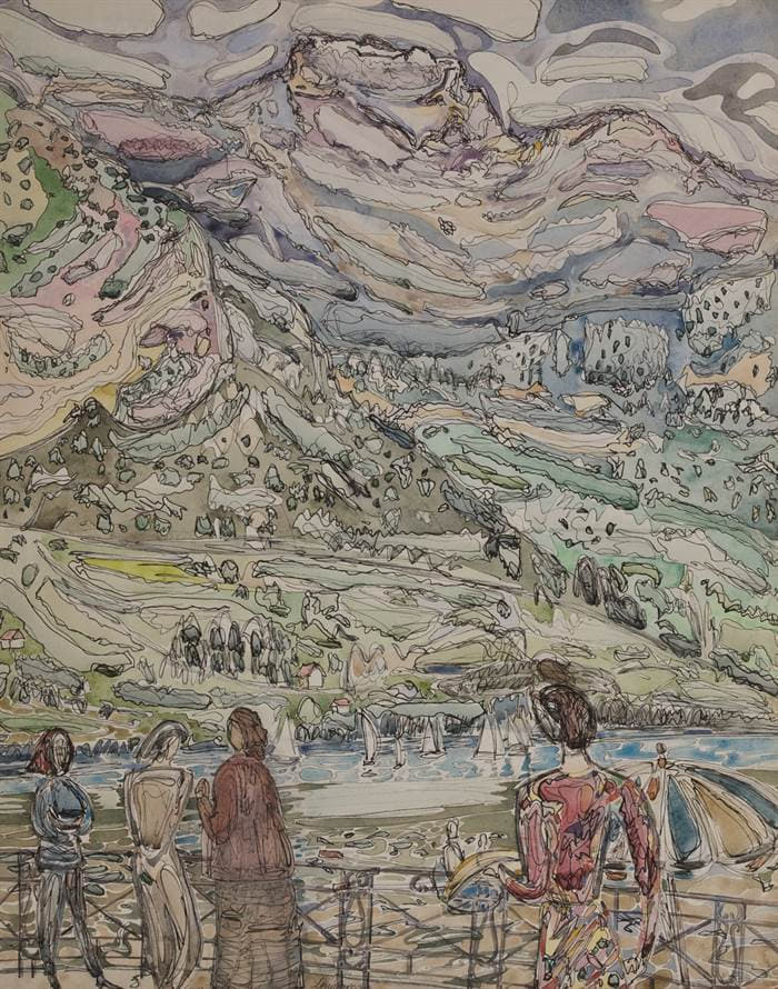 Figures And Mountains At Annecy